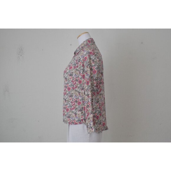 Big Dart Floral Button Down Long Sleeve Shirt UK 10 EU 38 - Picture 2 of 12